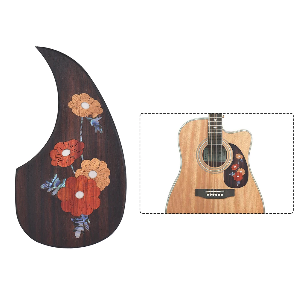 Декоративный накладной эбеновый кожух для гитары с декоративным цветочным узором, хорошего качества, подходит для акустических гитар 40" и 41".