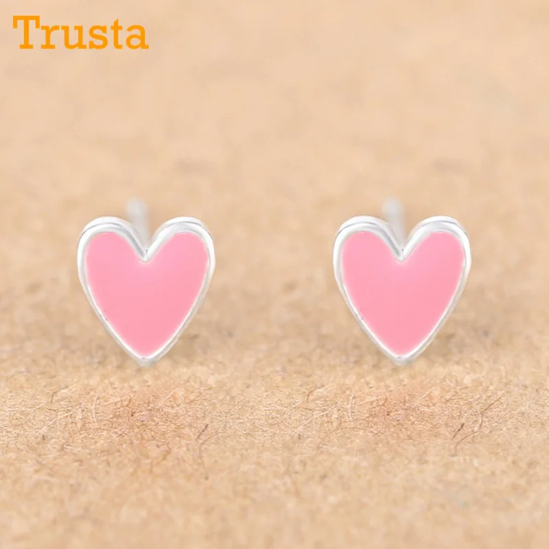 Trusta, 925 пробы, серебряные ювелирные изделия, женские модные милые Полые серьги-гвоздики для девочек, детей, леди DA07