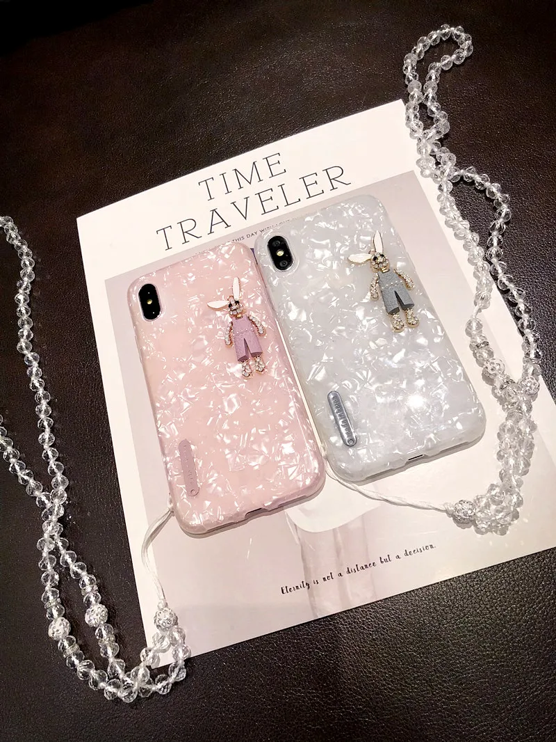 Aoweziic мультяшный бриллиантовый Кролик для iphone X XR мобильный телефон оболочка