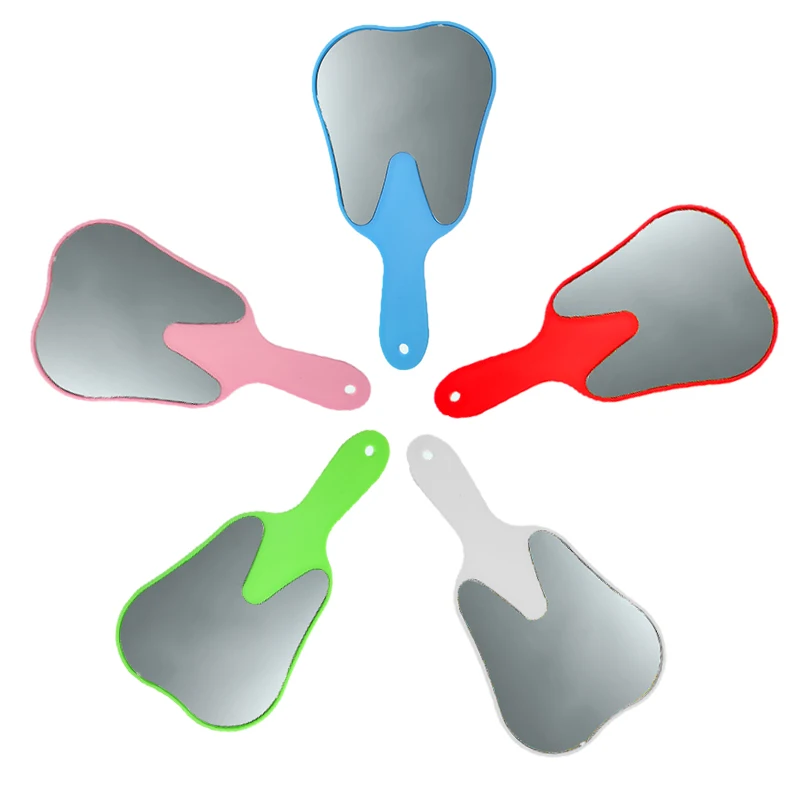 5 видов цветов в форме зуба милое пластиковое зеркало для макияжа с ручкой