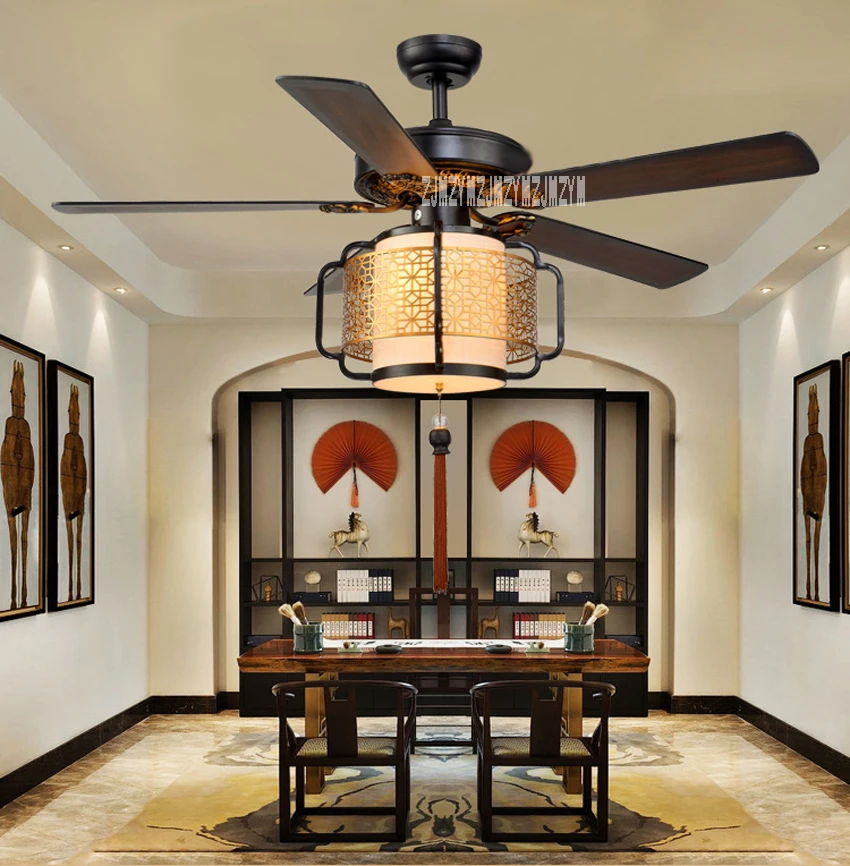 Новый потолочный вентилятор HS030 светильник ламсветильник 5 листьев деревянные