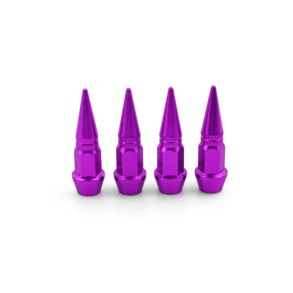 purple 4 шт. Универсальный Автомобильный шип Шины Клапаны Мотоцикл Авто велосипед форма шипа Пылезащитная шина колеса стволовых клапанов с логотипом RS-QRF017 - Цвет: purple