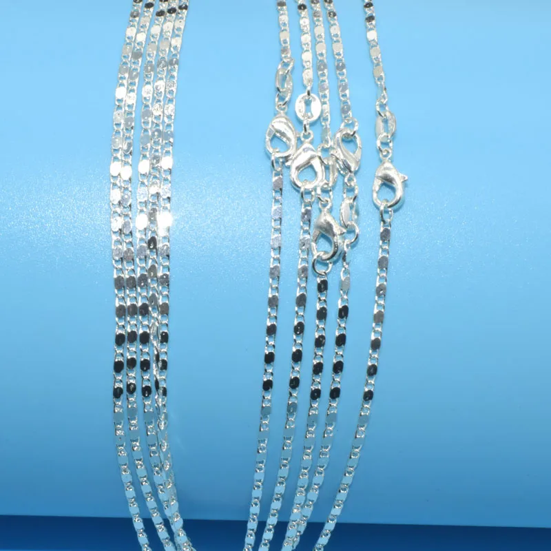 1 шт 16-30 дюймов оптовая продажа ювелирных изделий Лот 925 серебро цветная гладкая цепочка Ожерелье для подвески бесплатная доставка