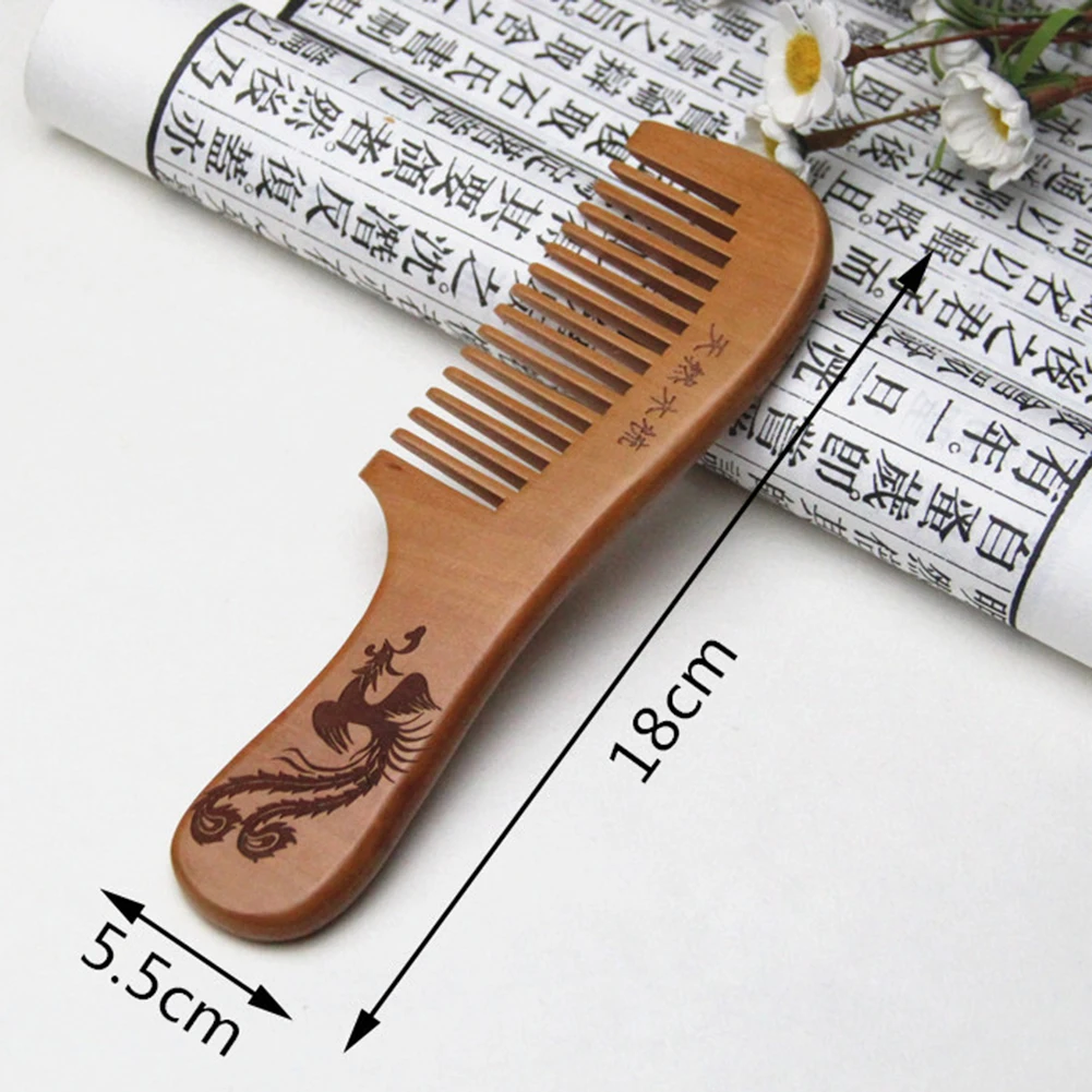 1 шт. Китайская натуральная расческа из персикового дерева Антистатическая