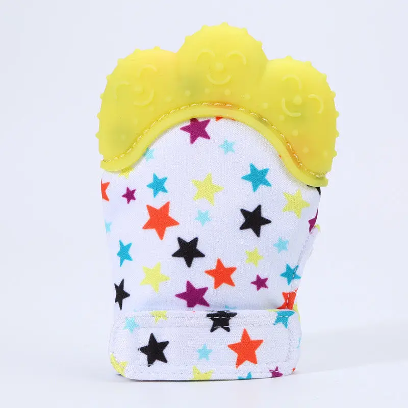 Star Yellow Hot Sale Toddler Toys 1pcs Food Grade Silicone Teethers Infant Teething Gloves Anti-bite Hand New-arrival Baby Molar Gloves - Цвет: Star Yellow