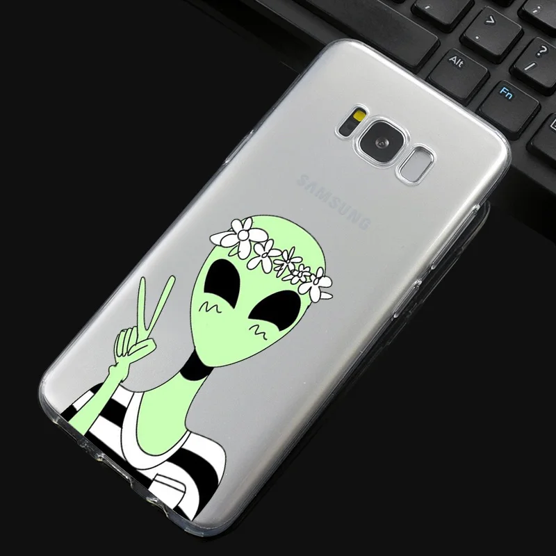N245 Alien Soft TPU Silicone Cover For Samsung Galaxy S5 S6 S7 S8 S9 S10 5G S10E Lite Edge Plus Case |