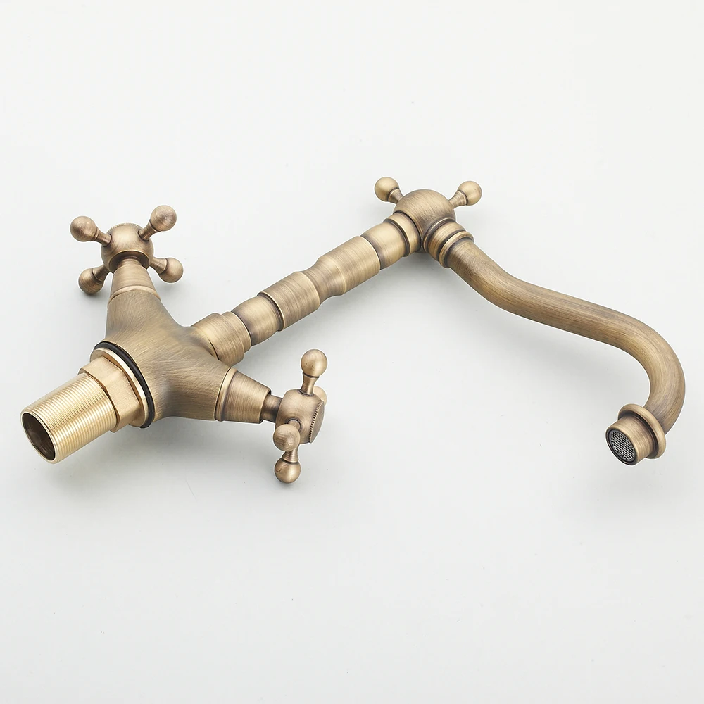 Новое поступление смеситель для ванной комнаты с двойной ручкой античная латунь