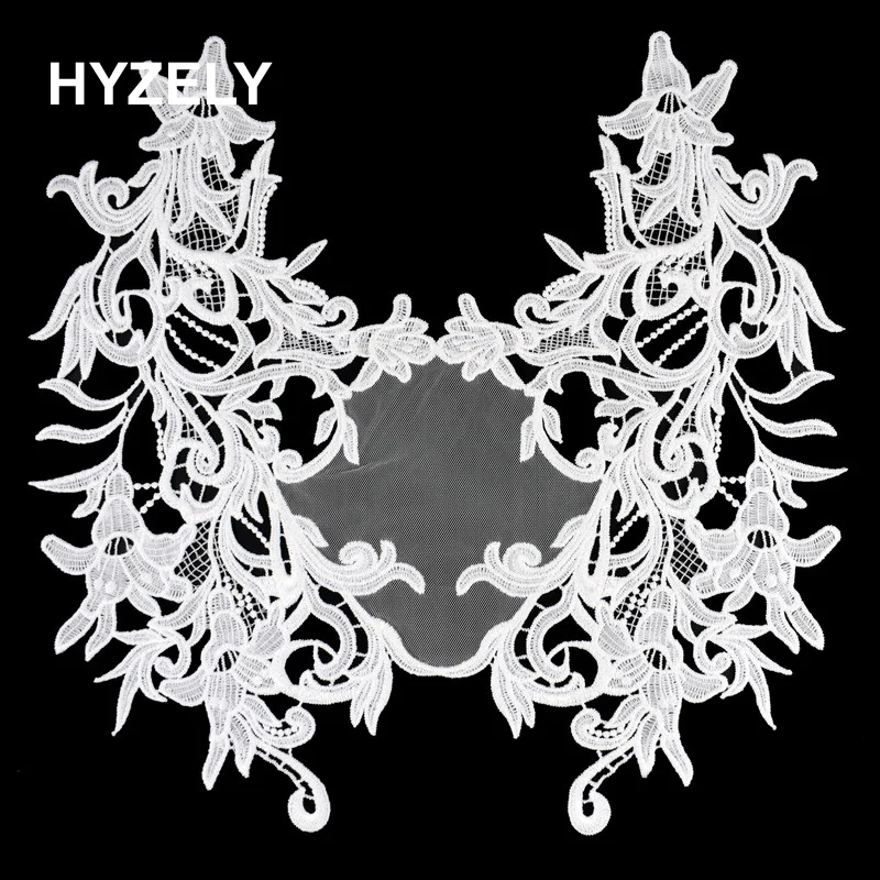 Белый кружевной воротник вышитая отделка декольте аппликация украшения