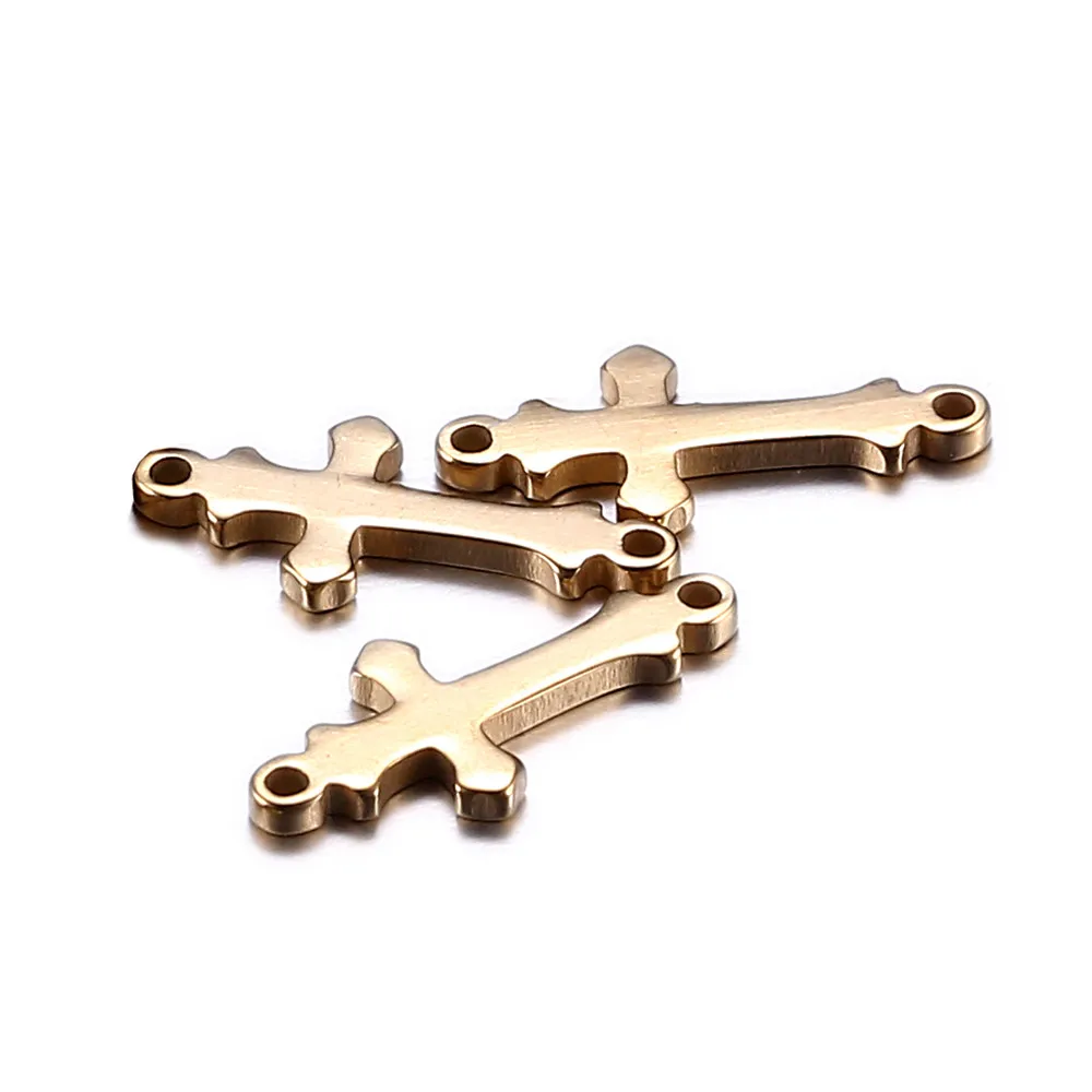 GOLD COLOR 5 шт./партия 18x8,5 мм христианские подвески из нержавеющей стали для браслета аксессуары религиозный католический ювелирные изделия - Окраска металла: GOLD COLOR