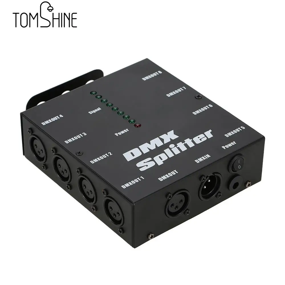 DMX512 светильник сценический светильник s разделитель усилителя сигнала 8 способ DMX Дистрибьютор KTV сценический светильник усилитель сигнала UK/US/EU штекер