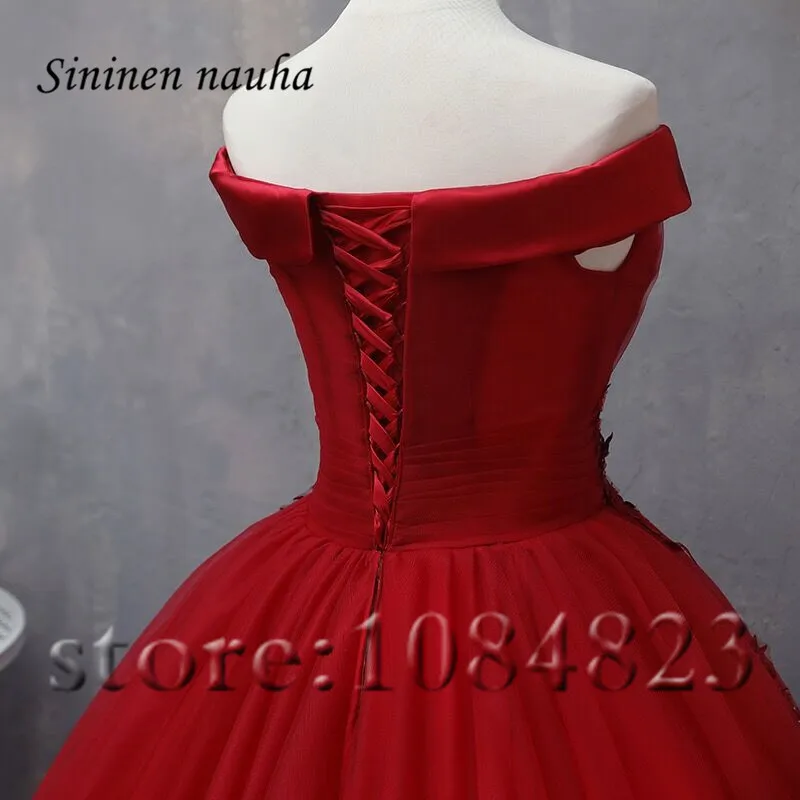Красные платья для Quinceanera платье выпусквечерние вечера длинное бальное с