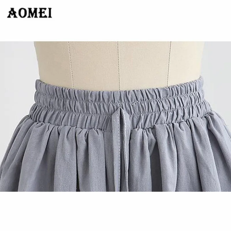Summer Casual Pleated Women Shorts Mini A Line Wide Leg Hotpants Culottes Lace Up Elastic Waist Skirt Plus Size 5XL Skort | Женская