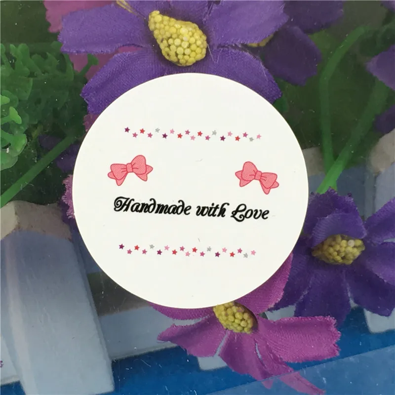 

3,5 см 100 шт./партия, милая наклейка с розовым бантом и милым рисунком, ручная работа, с принтом любви, ювелирные изделия, подарок, торт, сладост...