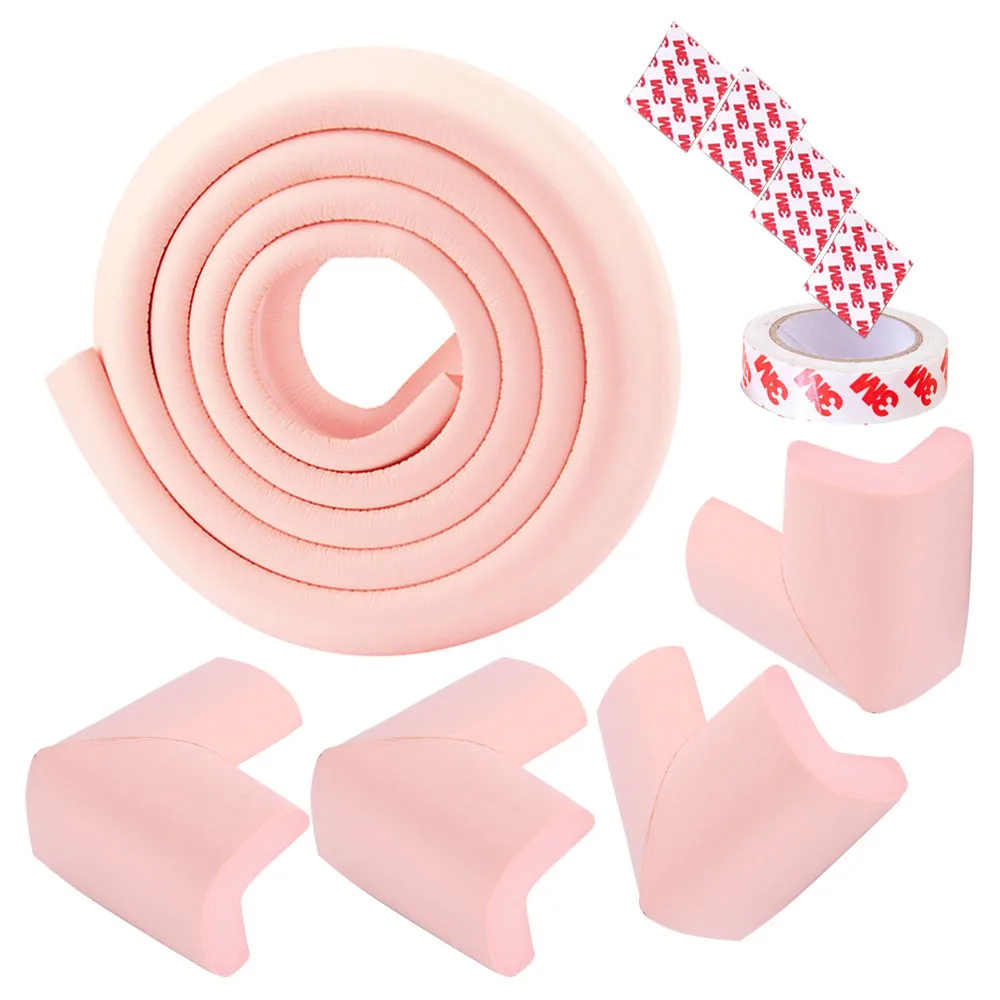 

Family decorative cushion covers baby safety corner protector 2 Meter Edge and 4 Corner Guards Pink Desk table corners cover