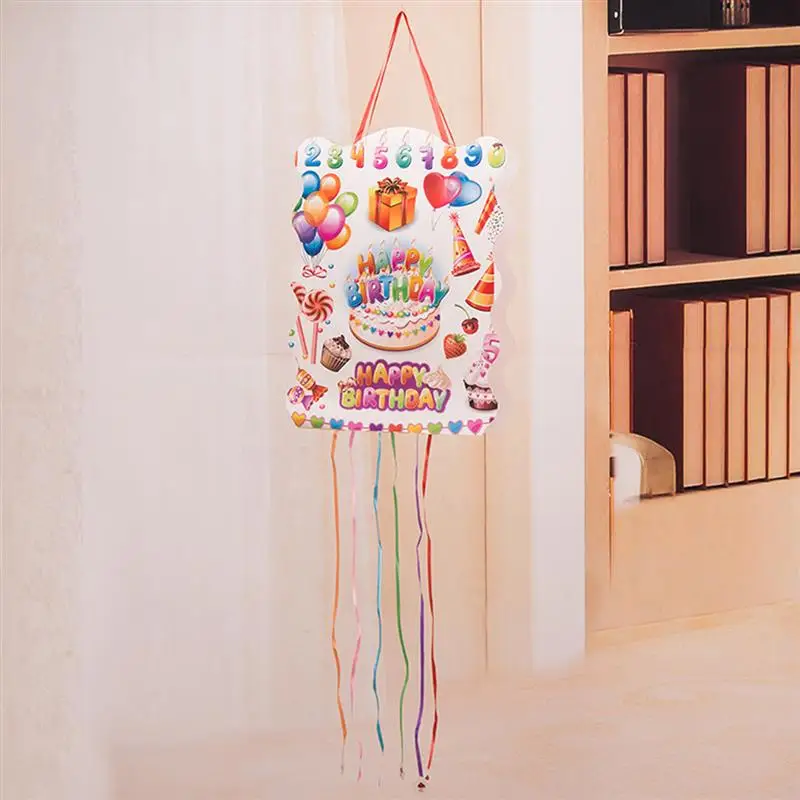 Бумага С Днем Рождения Pinata баннер 40 см x 30 см украшения для вечеринки сделанные своими руками принадлежности Подарочные сумки Игровые игрушки Детские подарки вечерние сувениры