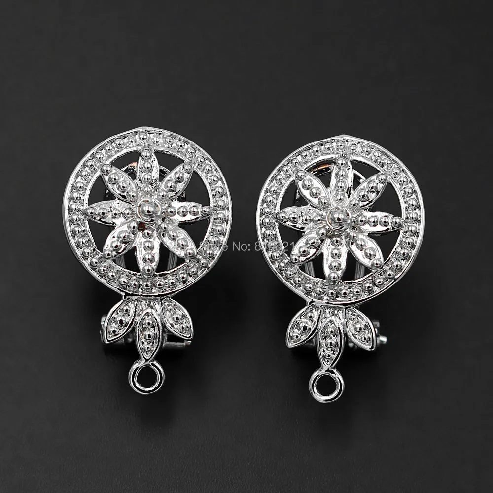 Серьги гвоздики с петлей соединители филигранные сделай сам ретро металлические