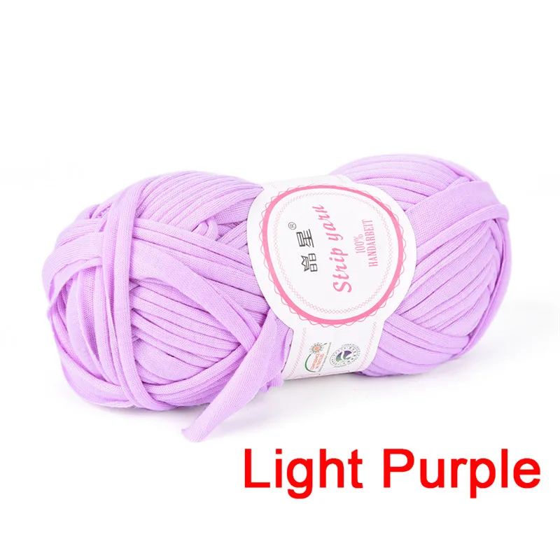 light purple DIY вязание крючком ткань Необычные Пряжа Lanas Para Tejer ручной вязки ковры тканые нитки хлопок Толстая шерсть вязаная корзина одеяло г/шт. 100 - Цвет: light purple