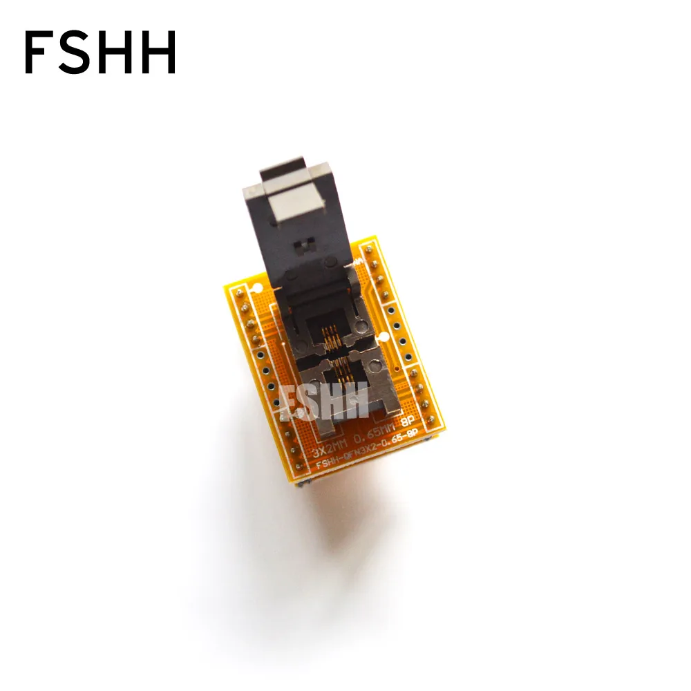 Pitch=0.65mm Size=3mmX2mm QFN8 to DIP8 programmer adapter WSON8 MLF8 DFN8 IC Socket(Flip test seat)