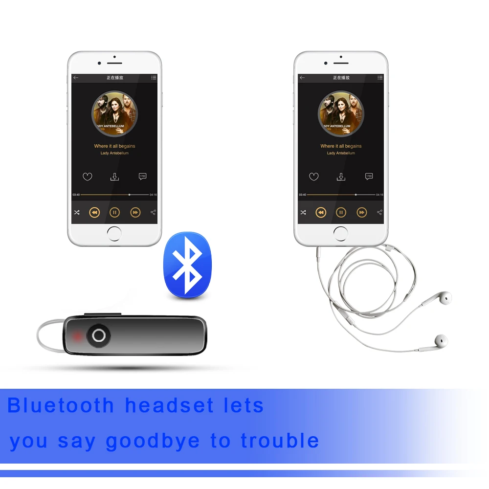 P165 Бизнес Bluetooth наушники Беспроводной спортивные стерео гарнитура с микрофоном