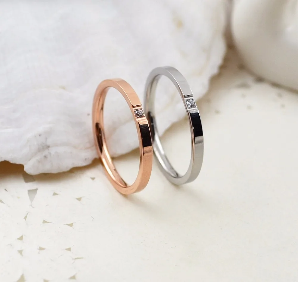 Женское кольцо из нержавеющей стали под розовое золото и серебро|Кольца| |