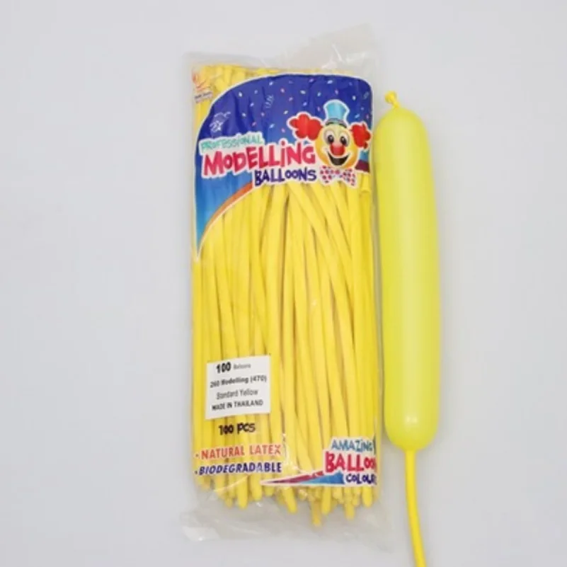 yellow 260 полоски, магический шар, тайские стандартные цвета, животный переплетение, моделирование, 100 шт, толстые свадебные украшения, вечерние принадлежности, Длинная форма - Цвет: yellow