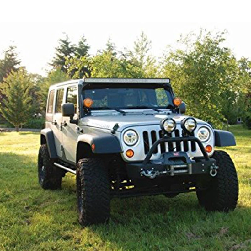 Для Jeep Wrangler светодиодные фары 7 дюймов круглые Hi-Lo-Beam DC 12 v 24 v фары для Lada 4x4 urban Niva suzuki samurai