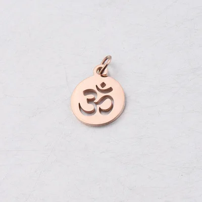 rose gold Серебро/золото/розовое золото из нержавеющей стали Йога Ом талисманы для ювелирных изделий Hinduism ювелирных изделий зеркало полированное оптом 20 шт - Окраска металла: rose gold