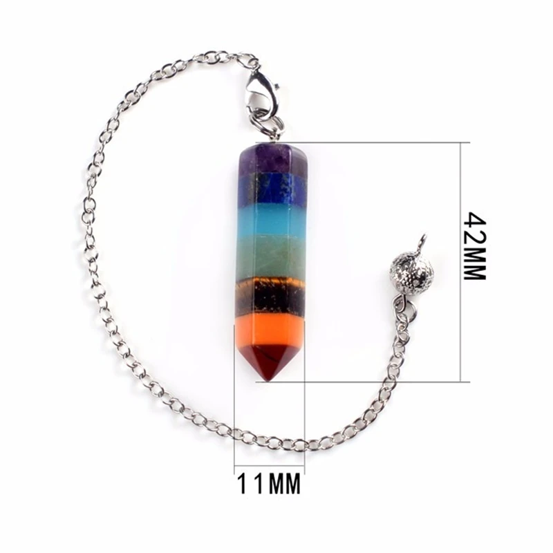 Ожерелье SEVENSTONE 7 Chakra Yoga Angel ожерелье с натуральным кулоном подвеской из