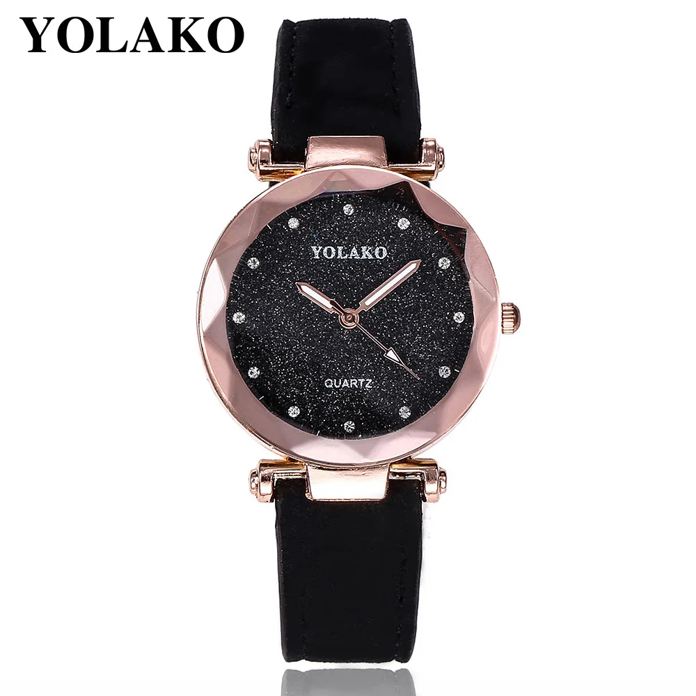 YOLAKO luxuy/Брендовые женские повседневные часы кварцевые с кожаным ремешком
