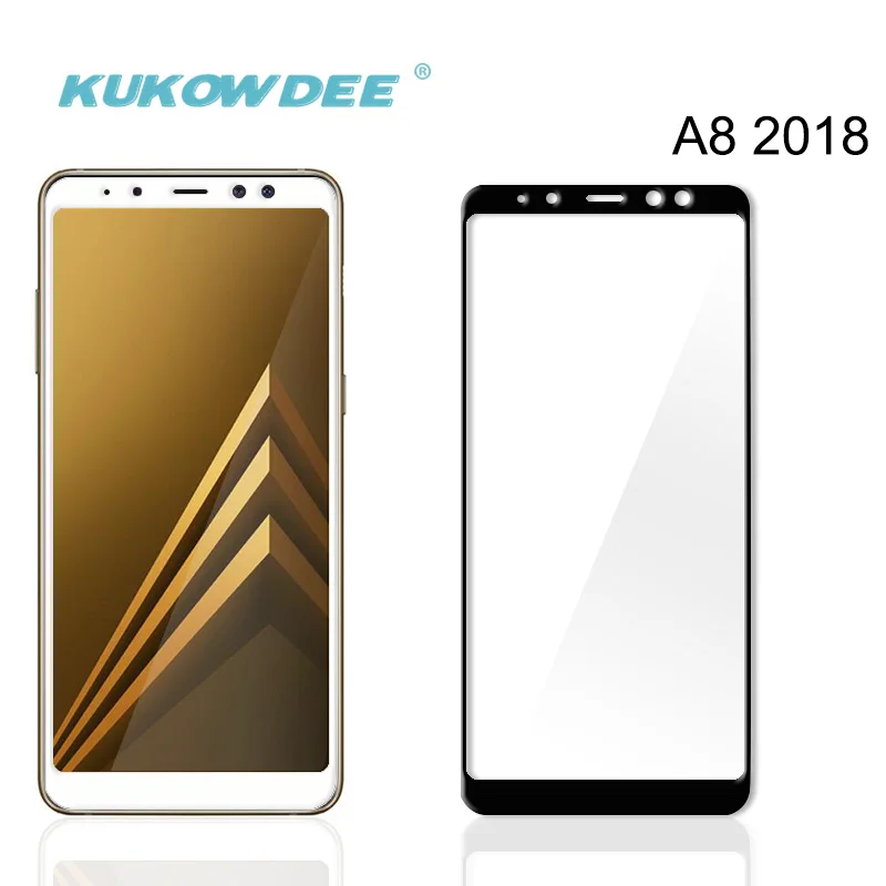 1 шт для передней панели Стекло протектор для samsung A6 A7 A8 плюс A9 A9star lite черное закаленное стекло листовая пленка с пластиной