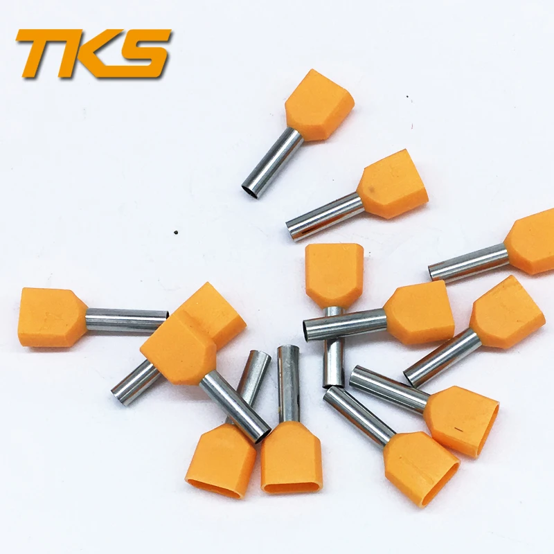 TE2512 Терминал 2x22 AWG провода Bootlace наконечники для мм 2X0.5mm2. 8 рукав двойные клеммы |