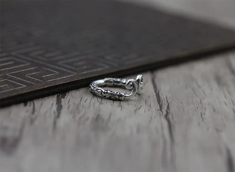 925 старый обувь для мужчин и женщин серебряное кольцо личности в стиле ретро