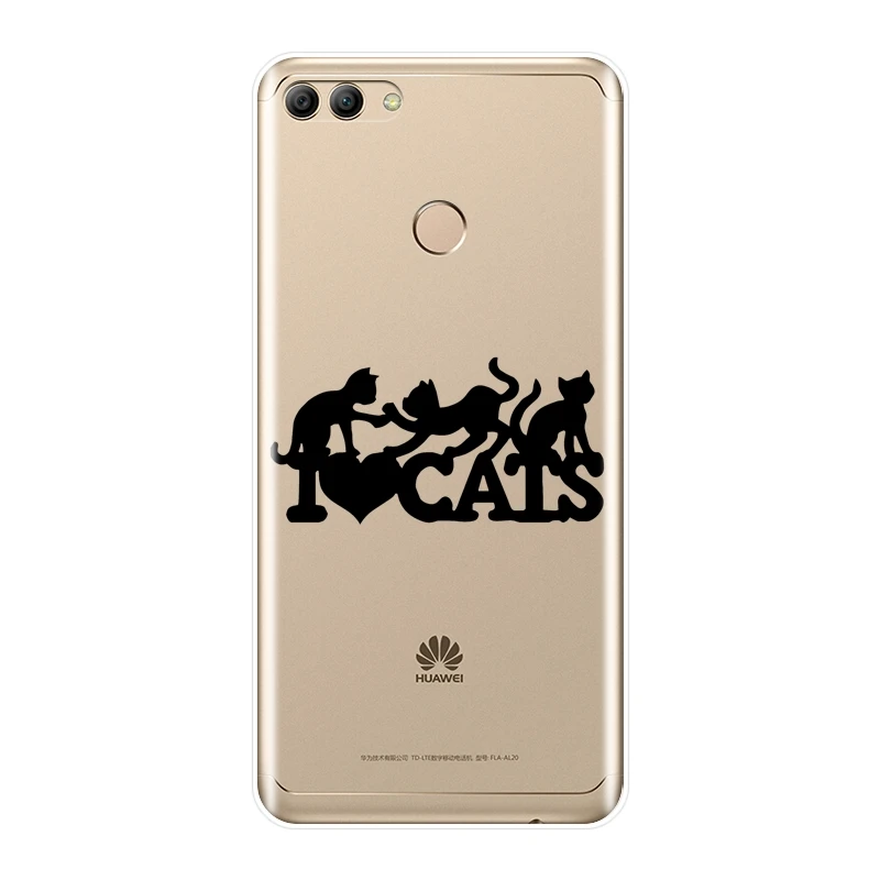 Силиконовый чехол для телефона huawei Y3 Y5 Y6 II Y7 Pro Heart Cat Kawaii мягкая задняя крышка Prime