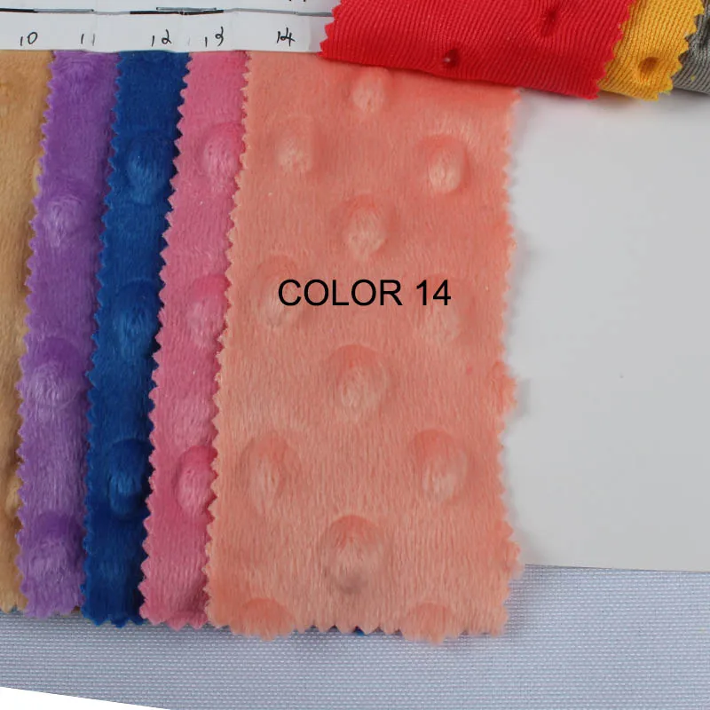 color 14 1 ярд рельефные точки Minky cuddle ткань Ultrasoft флис постельные принадлежности одеяло подушка матрас ребенка touch швейный материал - Цвет: color 14