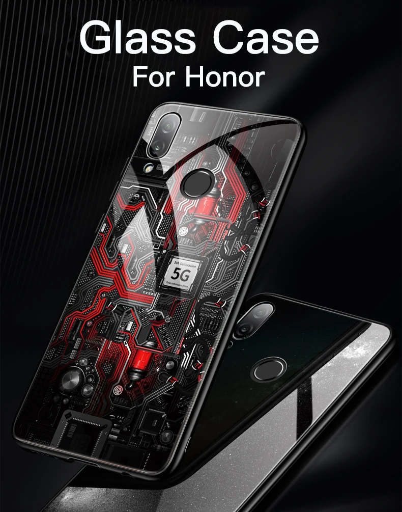 Стеклянный чехол GFAITH Explorer для Honor 8X, чехол из закаленного стекла, силиконовый защитный чехол для Honor 8C Honor 10 Lite Play 7C Honor 20 Lite Honor 20S Honor 9X