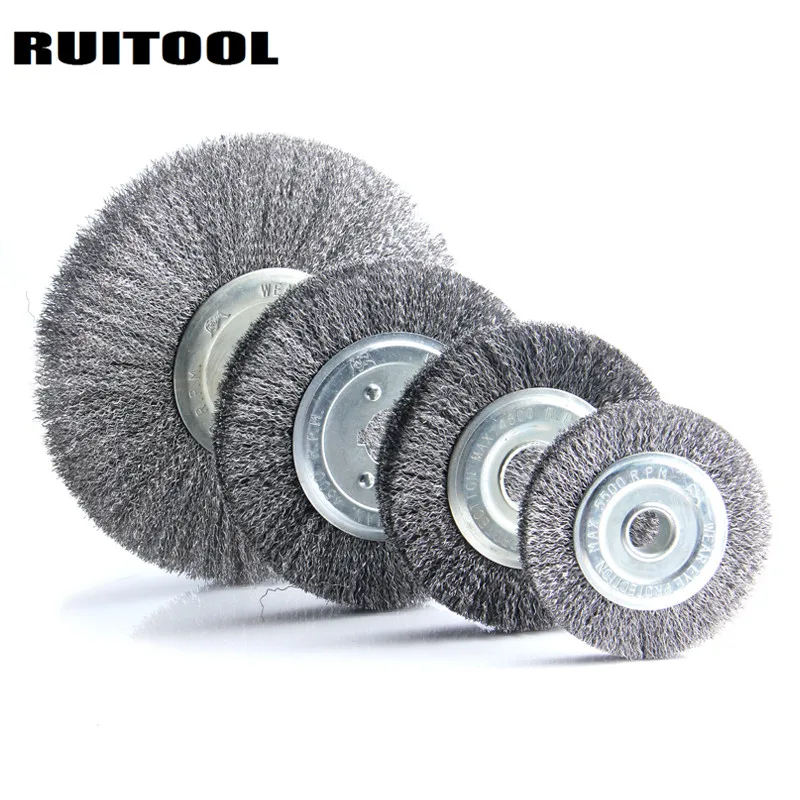 RUITOOL полировальные колеса из стальной проволоки 4 &quot/5&quot/6 &quot/8&quot Плоская