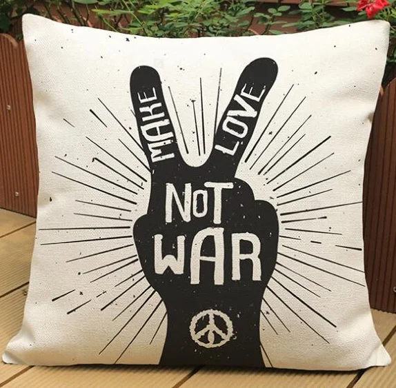 Rock N Roll Cushion Cover Linen Gesture Pillow Car Sofa Throw Pillows Decorative Pillowcase decor cojines Custom | Дом и сад