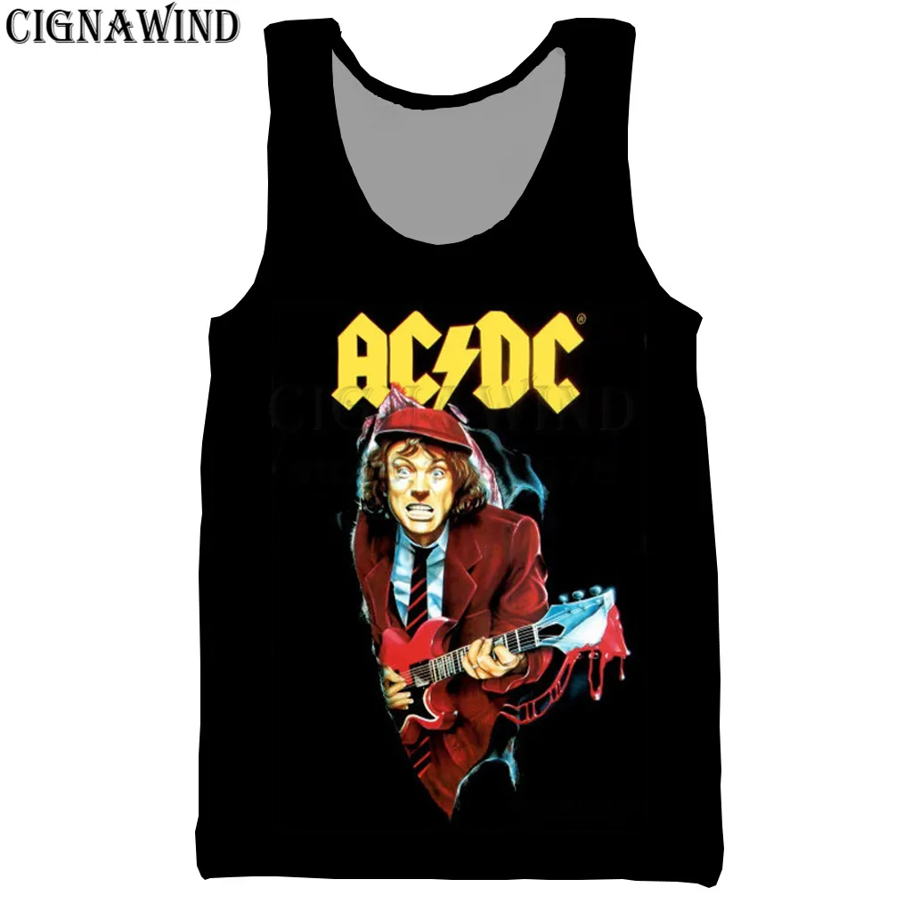 Модный крутой жилет для мужчин/женщин, хип-хоп, AC/DC, рок-группа, 3D принт, жилеты, повседневный стиль Харадзюку, уличная одежда, бодибилдинг, топы - Цвет: 08