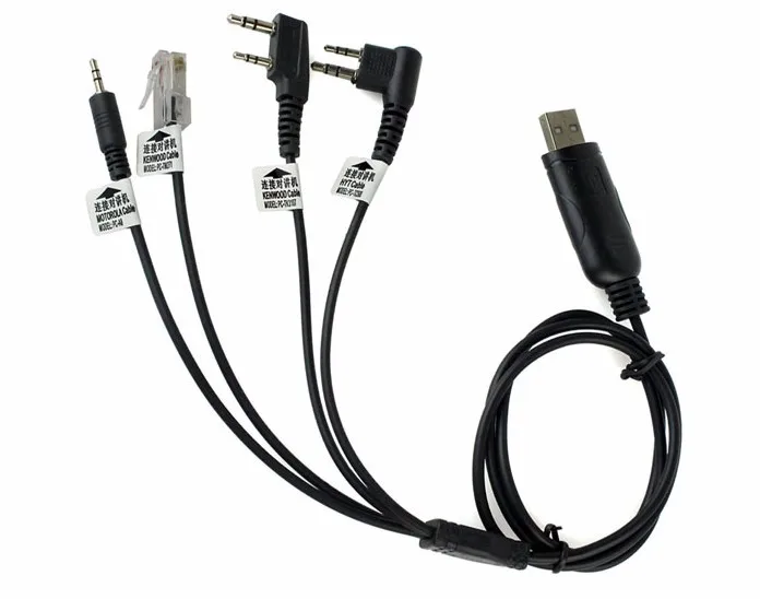 free ship. 1pc. 4 in 1 USB Programming Cable Adapter for KENWOOD Moto.rola Walkie Talkie HYT BAOFENG PUXING Radio J150 |