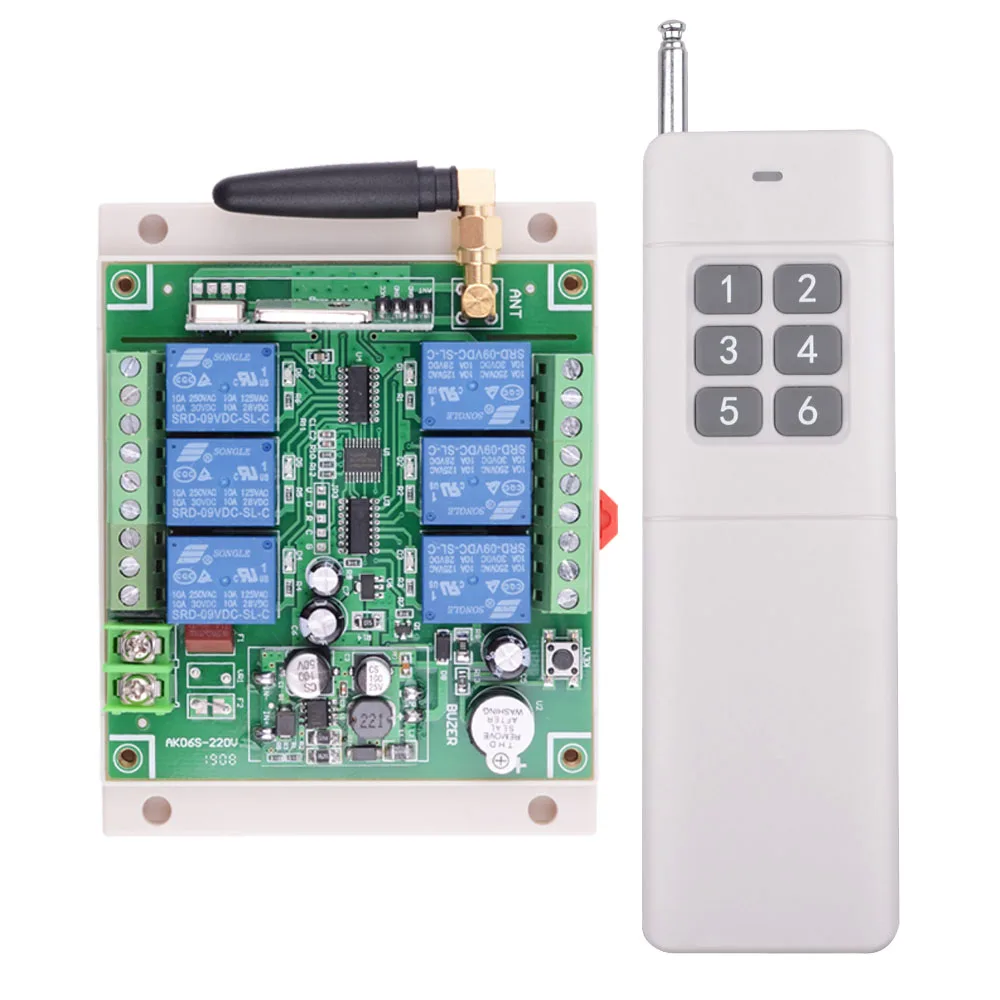 AK06S DC 12V 24V 36V 6 CH RF Беспроводная система дистанционного управления освещением 10A
