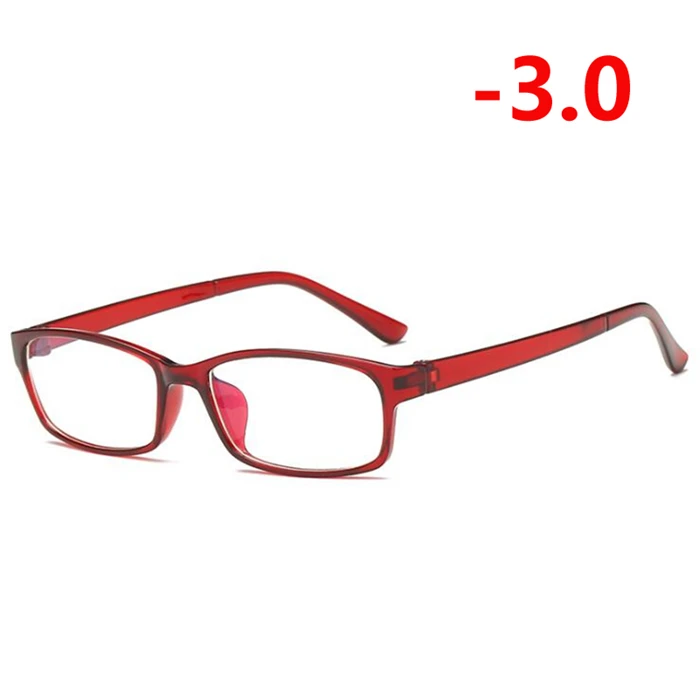 Myopia 300 0-0,5-1-1,5-6. 0 готовой близорукость очки Для женщин Для мужчин Anti-Blu-ray черный прозрачный каркас с коротким-очки для коррекции зрения со степенью - Цвет оправы: Myopia 300