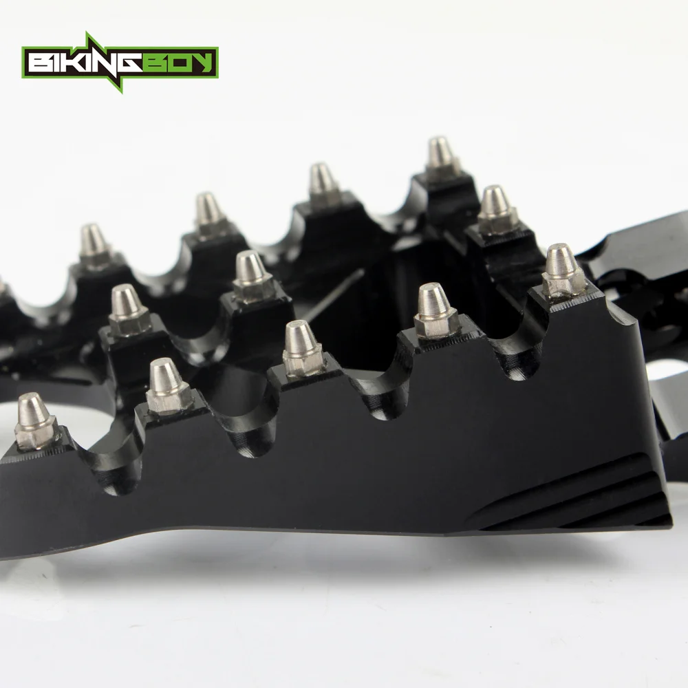 Black BIKINGBOY MX подножки опоры для ног педали для автомобиля Honda CR 125 250 R 02-07 CRF250 R X 04-18 CRF 450 R X 02-18 CRF450RX - Цвет: Black