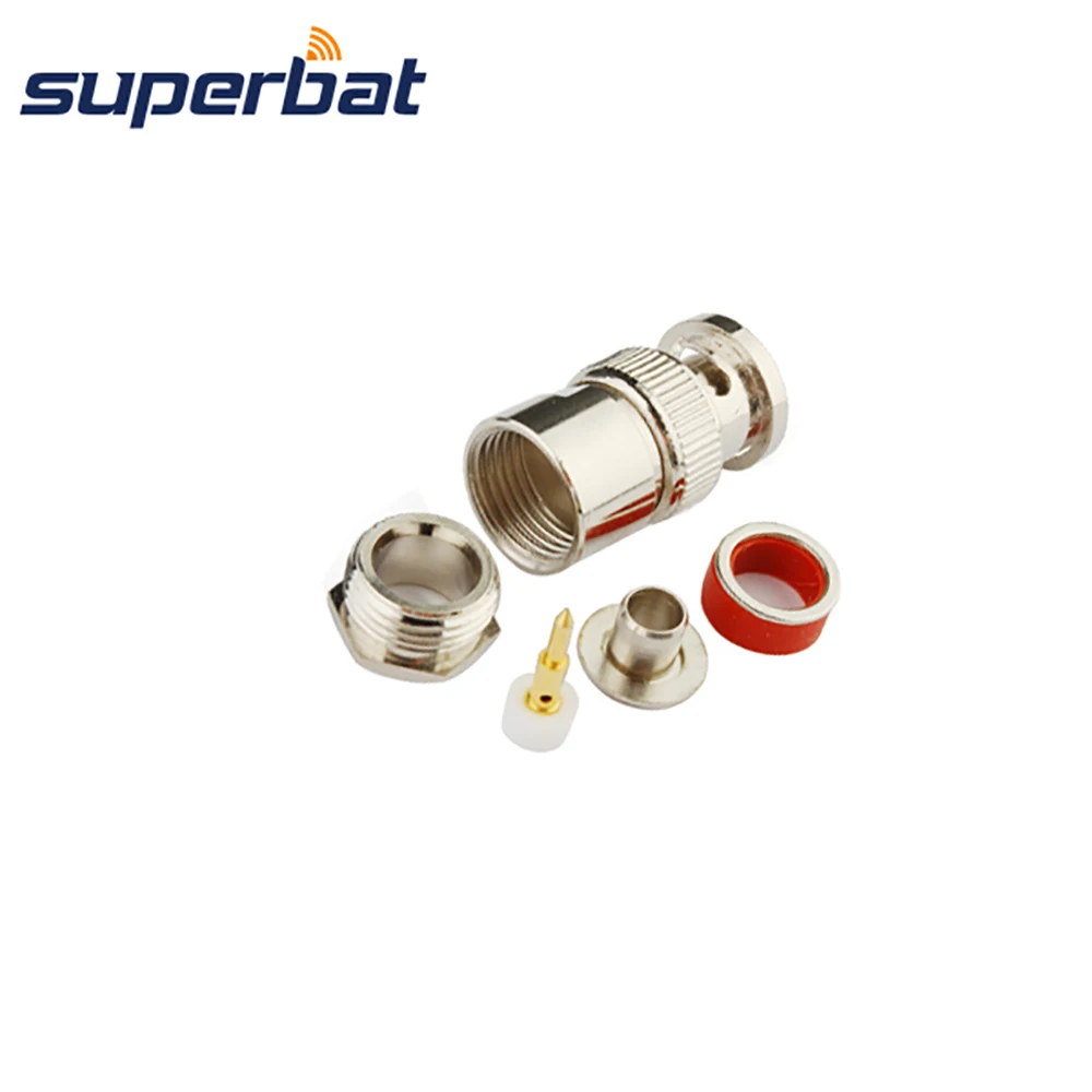 Superbat 50 Ом BNC зажимной штекер RF коаксиальный разъем Для LMR/KSR300 5 прямой кабель|connectors
