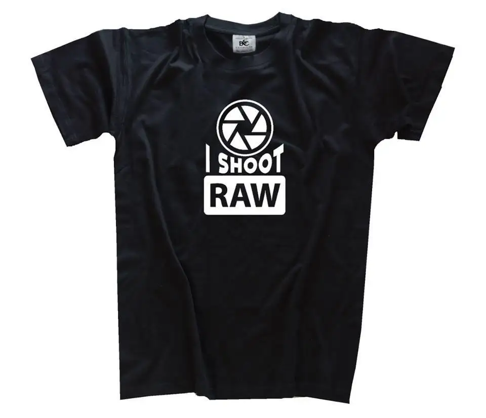 I shoot RAW Fotografie Kamera Fotograf футболка s xxxl neu Harajuku топы Футболка модная классическая