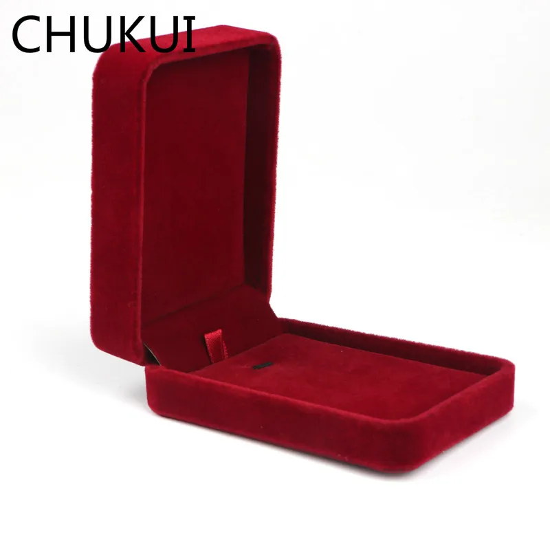 CHUKUI Удобный бархат цепочки и ожерелья коробка Роскошный синий красный цвет