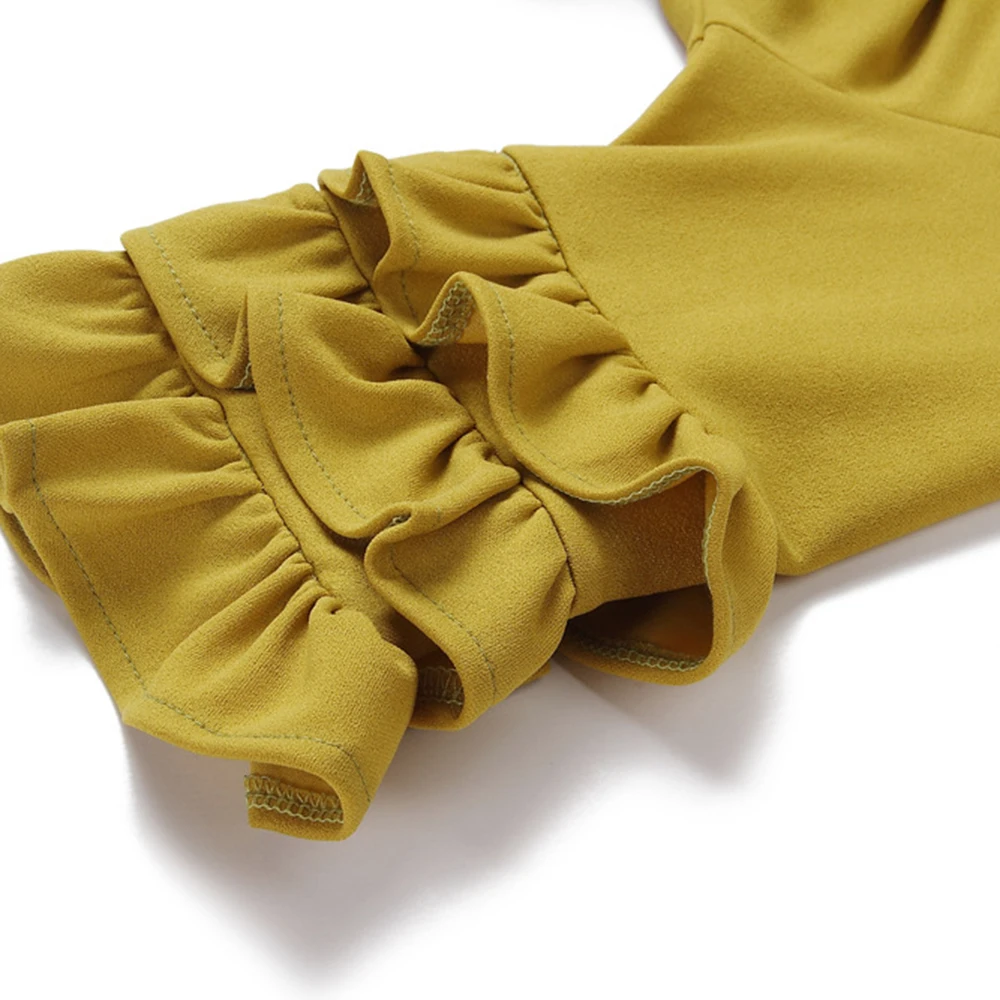 Плиссированное Платье для женщин с рюшами рукава фонарики пэчворк летняя