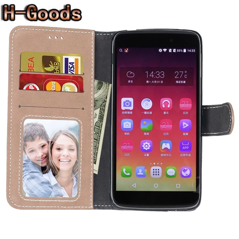 H goods искусственная кожа и силикон чехол для телефона Alcatel Idol 3 5 кошелек откидная