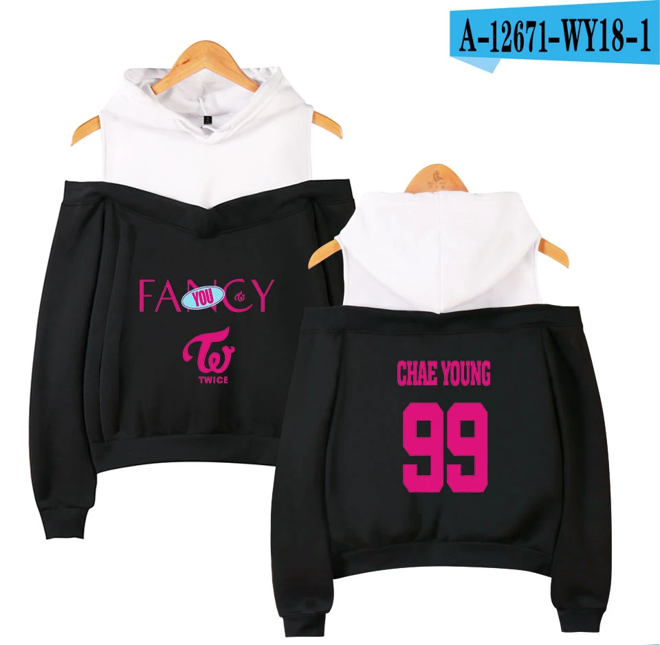 black Twice Fancy розовые толстовки женские летние Harajuku с открытыми плечами модная толстовка, худи в Корейском стиле женская одежда Kawaii Kpop - Цвет: black
