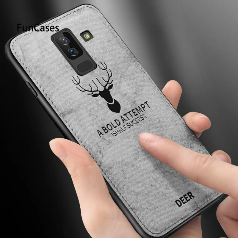Тканевый чехол для телефона из мягкого ТПУ с рисунком оленя samsung A50 A30 M30 M20 A9 A7 2018
