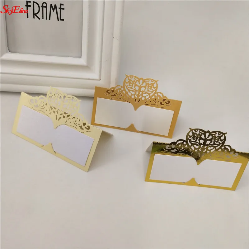 50pcs 9X9cm Decoration Party Pearlescent Paper table name card Wedding Christmas Name Cards Supplies 5Zsh875 | Дом и сад